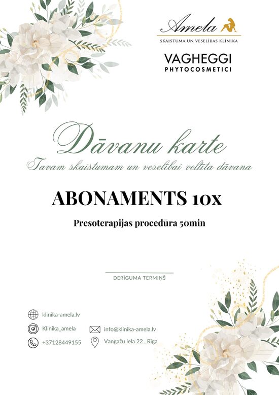 Limfodrenāžas zabāki 50min Abonaments 10x